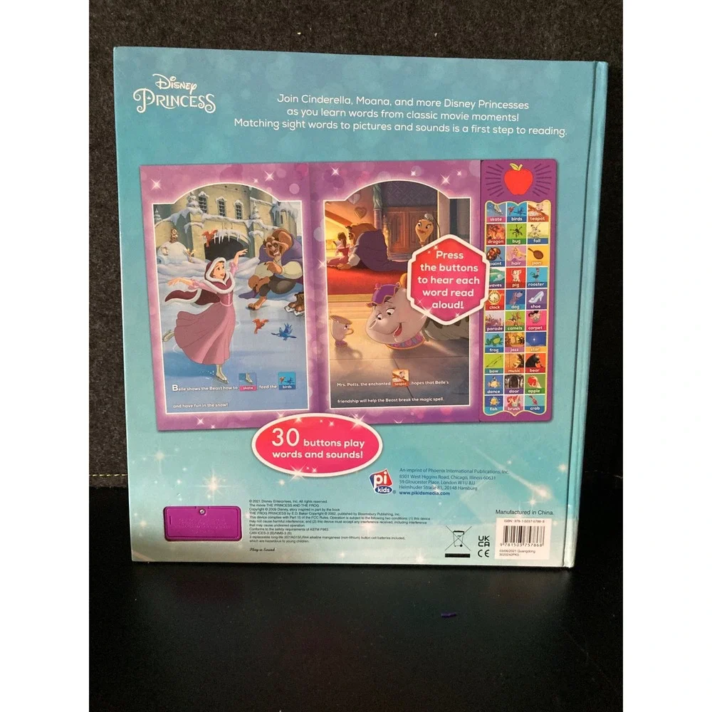 Disney Princess First Words 30 Button Play-a-Sound Interactive Board Book PI